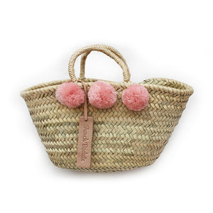 Small Beldi Basket - Pink Pom Pom