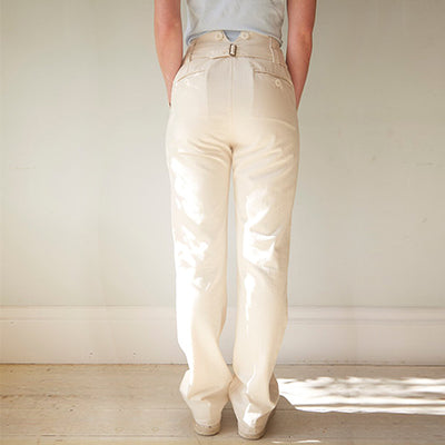 Natural Cinch Back Trousers