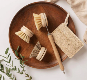 Sustainable Dish Brushes | 4 Piece Set w/ Loofah Sponge