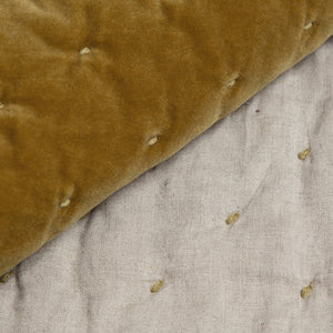 Velvet Throw - Golden Lichen / Natural Linen